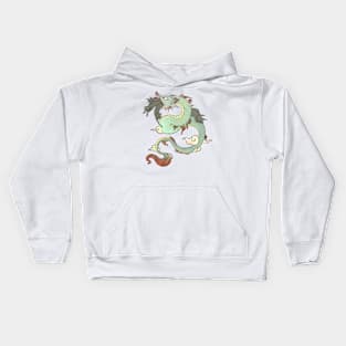 Flying Dragon In Space With Cats Drawing Kids Hoodie